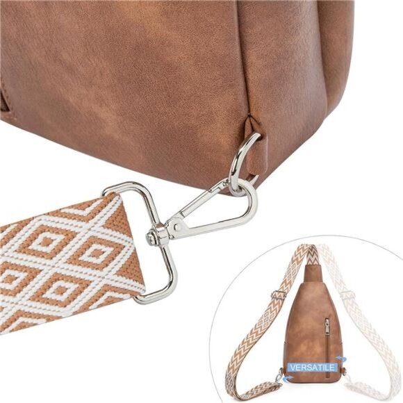 Crossbody Bags Vegan Leather Brown - Picture 5 of 6